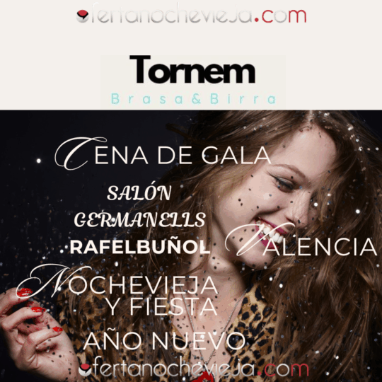 Cena de Gala Fin de Año Salón Germanells Rafelbuñol Valencia "NUEVA 2025 - 2026"